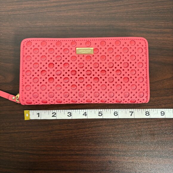 Kate Spade Romy Newbury Lane Caning Bag Crossbody Coral Leather Tote with Wallet - Picture 9 of 12